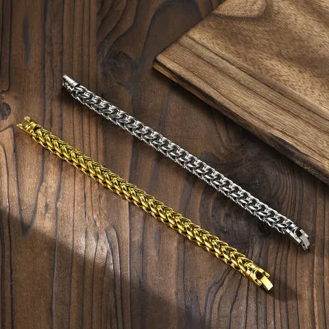 Domineering Stainless Steel Franco Chain Bracelet For Men Women Classic Round Milled Polished Jewelry Clasp Punk Hip Hop Wrist Band Jewelry Gift