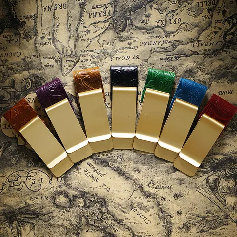 Stainless Steel And Brass Metal Pen Clip Carved Leather Bookmark Money Clip For Notebook Journal Planner Office Stationery