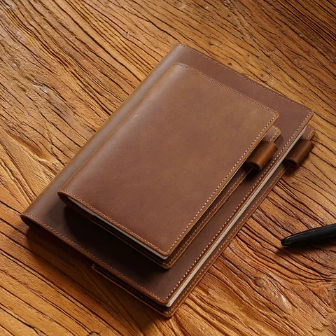Echtes Rindsleder Notizbuch Hülle Vintage Tagebuch Planer Binder Buchschale Business Büro Journal