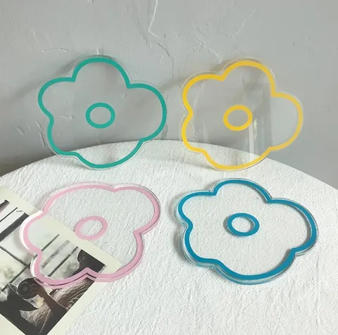 Posavasos Floral Acrílico Lindo Tulipán Fresa Alfombrilla de Taza Moderno Minimalista Decoración de Mesa Accesorios de Cocina