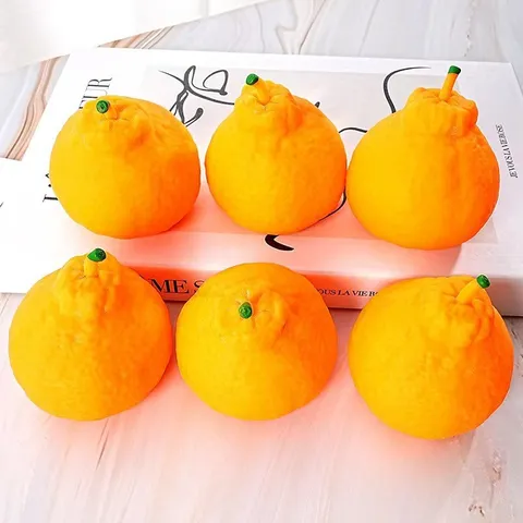 Juguete Squishy de Naranja Fea Creativo Novedad Alivio del Estrés Fidget Juguete Simulación Fruta Descompresión Juguete Para Niños Y Adultos