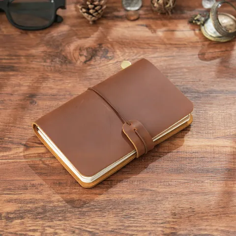 Cuaderno de Viaje Retro Hecho a Mano de Cuero Auténtico Diario Retro Bloc de Notas Portátil Papetería de Exterior Regalo