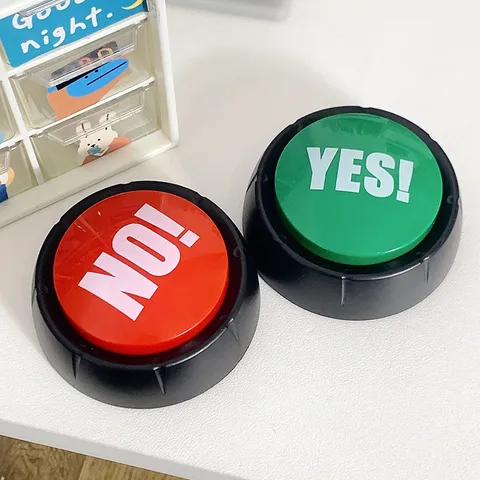 Zumbador de Sonido Interactivo Juego Interactivo Botón de Respuesta Juguete Alivio del Estrés NO YES SORRY MAYBE Caja de Voz Juguete para Fiesta