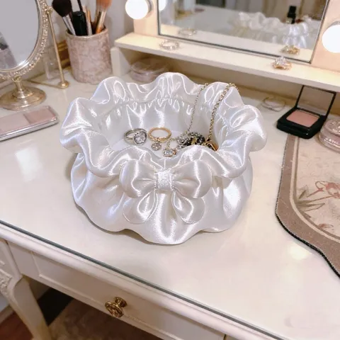 PET Strik Bloemen Desktop Opslagdoos Schattige Sieraden Organizer Make-up Borstel Opslag Kom Huis Bureau Decor Cadeau