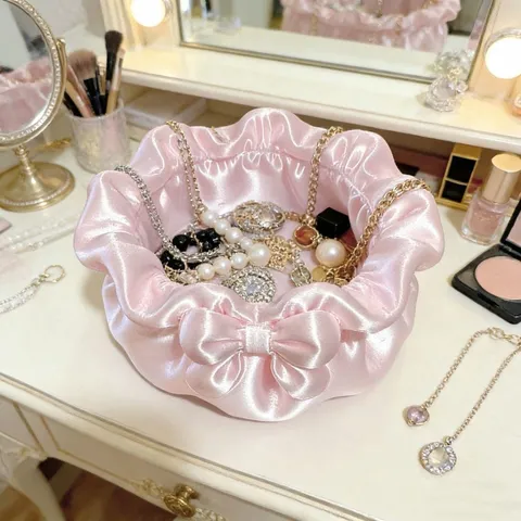 PET Strik Bloemen Desktop Opslagdoos Schattige Sieraden Organizer Make-up Borstel Opslag Kom Huis Bureau Decor Cadeau