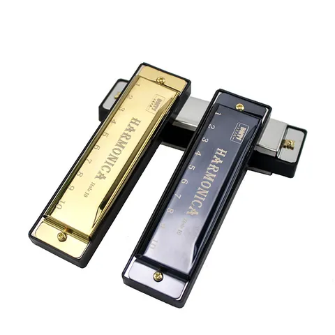 Blues Harmonica 10 Hole Portable C Key Musical Instrument Metal Cover Resin Comb Beginner Kids Adults Music Performance