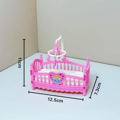 Cuna de Bebé en Miniatura Muebles de Casa de Muñecas Simulación Juguete de Imitación Plástico Decoración Dormitorio Regalo