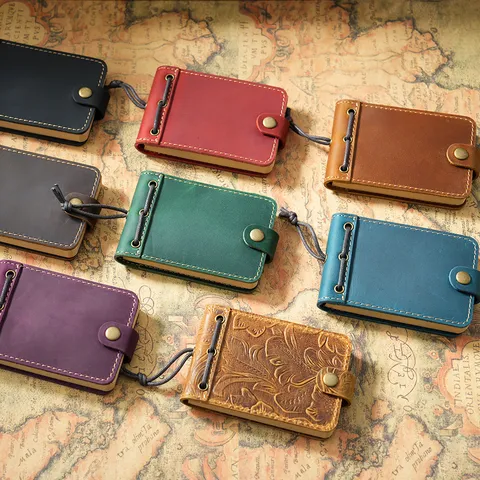 Vintage Echtes Leder Mini Taschen Notizbuch Tragbares Kleines Tagebuch Business Notizblock Retro Reise Notizbuch Geschenk