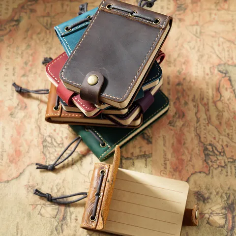 Vintage Echtes Leder Mini Taschen Notizbuch Tragbares Kleines Tagebuch Business Notizblock Retro Reise Notizbuch Geschenk