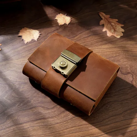 Vintage Genuine Leather A7 Password Lock Notebook Diary Journal Sketchbook