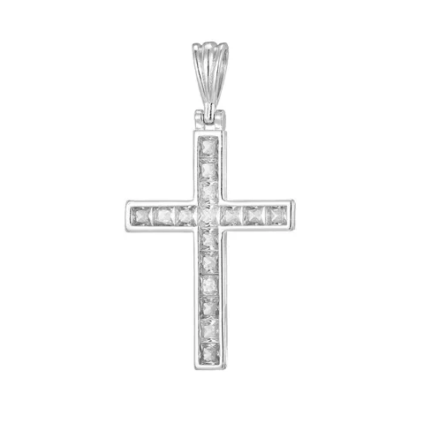 Lussuoso Ciondolo a Croce in Rame e Zirconia Catena a O in Acciaio Inossidabile Oro Argento Accessorio Religioso Unisex