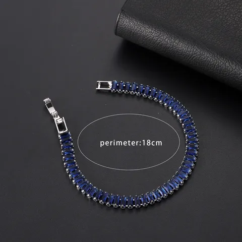 Bracciale Tennis in Zirconia AAA per Donna Minimalista in Rame Galvanizzato Catena a Mano Geometrica Gioielli di Lusso Regalo