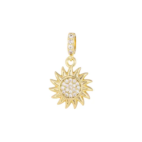 Collana Con Pendente a Girasole per Donna Zirconia di Alta Qualità Intarsiata Ottone Galvanizzato Oro Argento Gioielli Quotidiani Moda Commuter