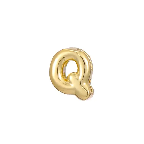 18K Gold Plated Copper Bubble 26 Letter DIY Charm Pendant For Necklace Personalized Initial 3D Balloon Pendant Women Jewelry Accessory