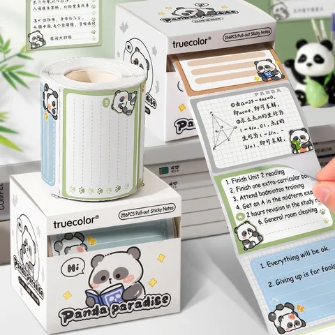 Cartoon Wasserschwein Panda Ausziehbare Vollflächig Klebende Haftnotizen Für Studenten Mehrfarbiger Papier Notizblock Für Schule Büro