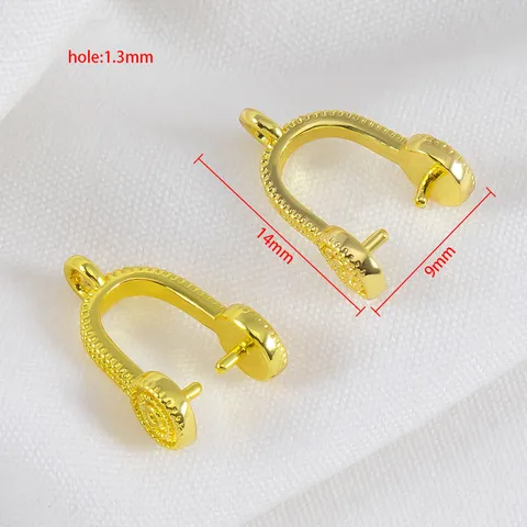 Copper Bamboo Joint Pinch Bails Pendant Connectors For DIY Jewelry Necklace Bracelet Making Gold Plated Findings Clip