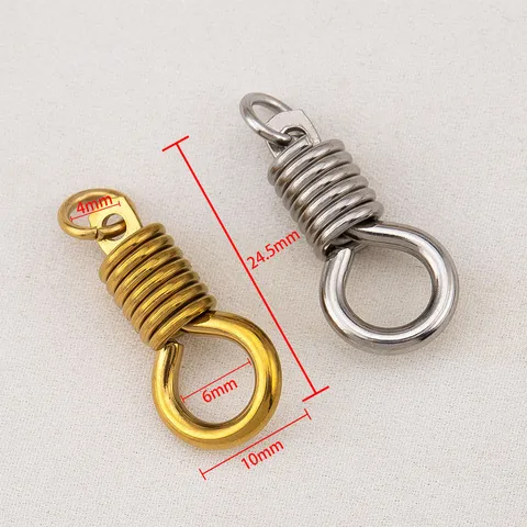 Conector de Resorte Helicoidal de Acero Inoxidable 304 Forma de 8 Accesorios de Joyería DIY Gancho de Cintura Oro Color Acero