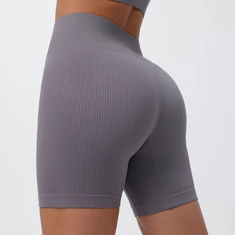 Short de Yoga Sans Coutures Taille Haute Push-Up pour Femmes Sport Entraînement Course Fitness Gym