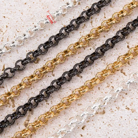 Cadena en O Redonda en Relieve Cobre Puro DIY Accesorios de Joyería Hechos a Mano para Collares Pulseras Estilo Antiguo