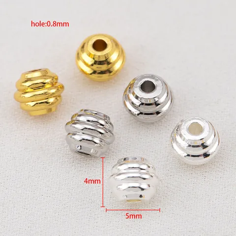 18K Vergulde Koperen Draad Afstandskralen Meerlaagse Geometrische Losse Kralen Voor DIY Ketting Armband Maken Sieraden Accessoires