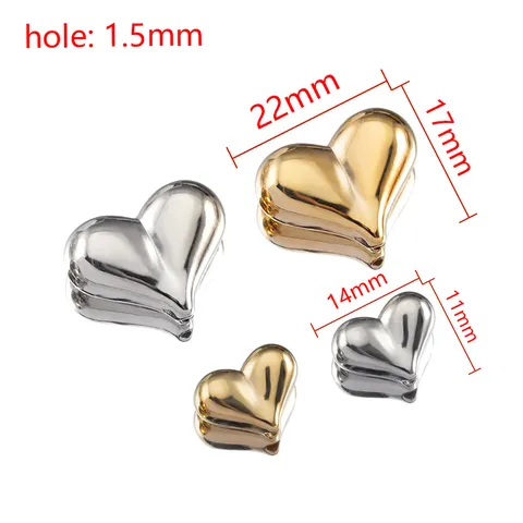 Heart Shaped Plastic Loose Beads Electroplated Spacer Beads For DIY Jewelry Making Necklace Phone Chain Handicraft Accessories
