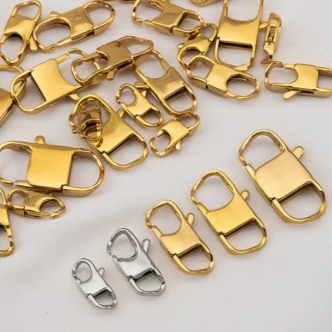 304 Stainless Steel Lobster Clasp Buckle Connector For DIY Jewelry Making Gold Silver Bracelet Necklace Making Finding