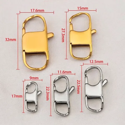 304 Stainless Steel Lobster Clasp Buckle Connector For DIY Jewelry Making Gold Silver Bracelet Necklace Making Finding
