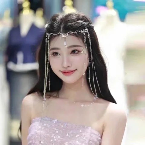 Bridal Alloy Rhinestone Head Chain Tassel Forehead Jewelry Fairy Style Water Drop Hair Accessories For Wedding Party Women