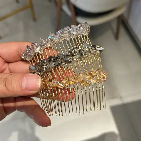 Koreanisch Minimalistisch Legierung Strass Künstliche Perle Haarkamm Eleganter Kristall Haarklammer Für Damen Hochzeitsaccessoires