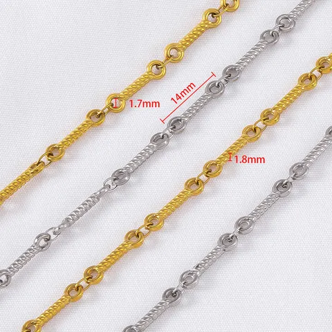 Stainless Steel Bamboo Link Chain Batch Flower Bar Minimalist DIY Jewelry Making Chain For Necklace Bracelet Accessory