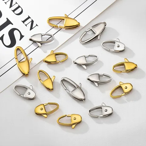 Chiusura a Moschettone in Acciaio Inossidabile Ovale Lucido Moschettoni per Collana Bracciale Connettore Accessori per Gioielli