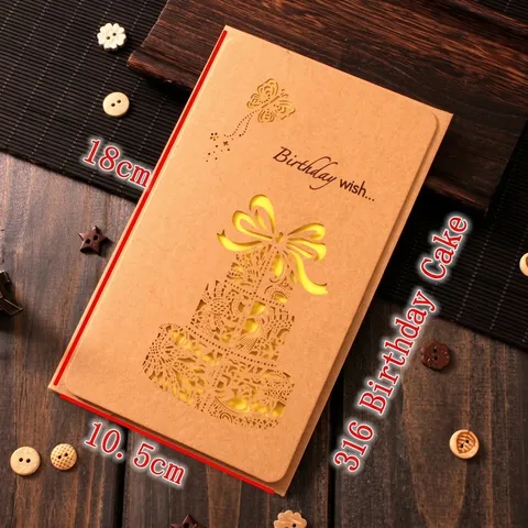 Tarjetas de Felicitación Creativas de Papel Kraft Vintage Cortadas al Láser Con Sobres Mariposa Hueca Tarjetas de Regalo