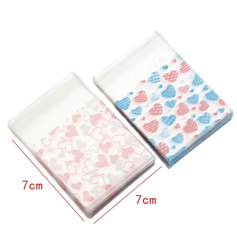 Clear Plastic Self Sealing Food Packaging Bags Heart Floral Design For Candy Cookies Snowflake Crisp Gift Storage