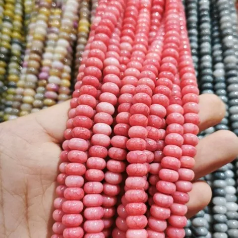 Ice Crack Glass Abacus Beads Loose Spacer Beads For DIY Jewelry Making Clothing Accessories Drip Oil Processed Ethnic Style Glass Beads