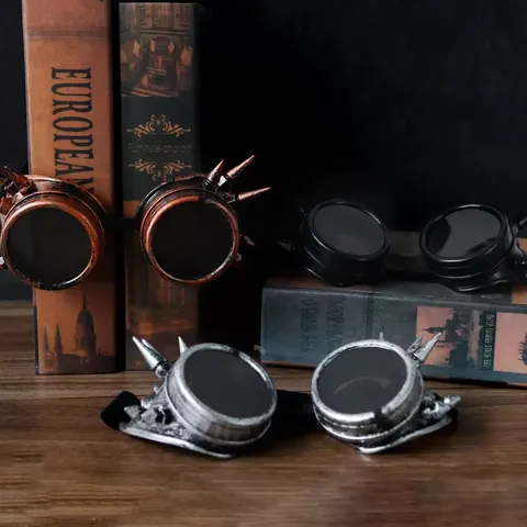Βίντατζ Γυαλιά Steampunk Με Πριτσίνια Καρφιά Για Αξεσουάρ Πάρτι Μεταμφίεσης Cosplay Halloween Ρετρό Βιομηχανικού Στυλ Γυαλιά Για Άνδρες Γυναίκες
