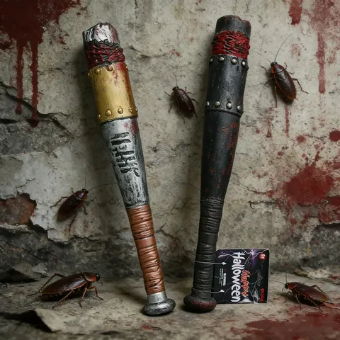 Halloween Bloody Plastic Baseball Bat Toy Realistic Weathered Costume Prop For Zombie Cosplay Prank Performance For Children Adults