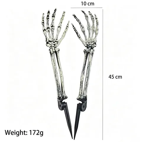 Realistic Halloween Skeleton Stakes Decor Plastic Skull And Hands Bone Props For Outdoor Garden Yard Party Atmospheric Decoration