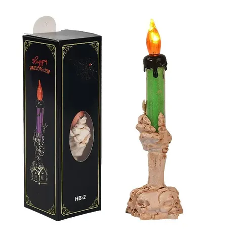 Halloween LED Kerzenlicht Geisterhand Skelett Totenkopf Basis Flammenlose Elektronische Kerzenlampe Für Bar Party Deko Requisiten