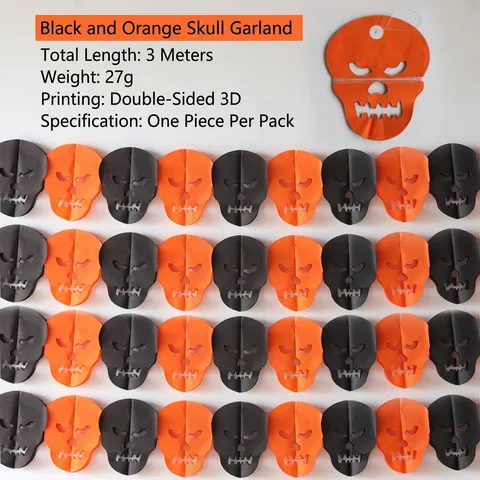 Halloween Dekoration Papier Banner Horror Spinne Fledermaus Kürbis Totenkopf Hängende Girlande Für Home Party Szene Layout Halloween Requisiten