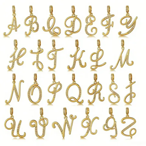 Mode Luxus Strass Buchstabe Anhänger Edelstahl Boxkettchen Halskette Für Damen Täglichen Freizeitschmuck