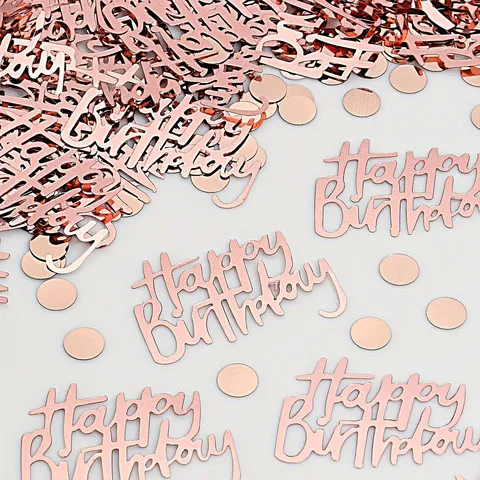 Happy Birthday Konfetti Pailletten Holografisch Laser PVC Rund Glitzer Für Geburtstag Party Disco Tischdeko