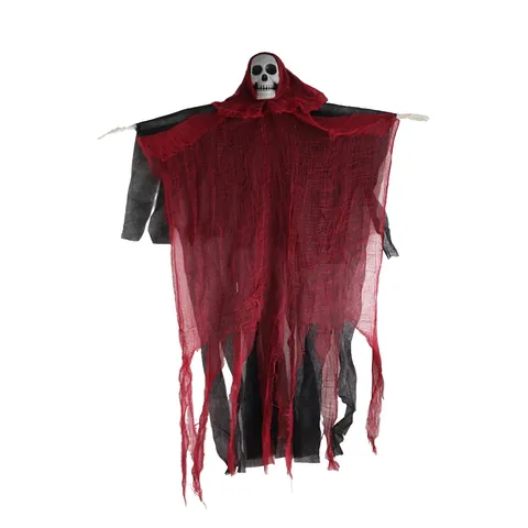 Halloween Hanging Skull Ghost Decoration Long Gauze Grim Reaper Cloak Prop For Party Home Scary Horror Hanging Ornament