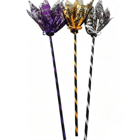 Halloween Witch Broomstick Prop Funny Costume Accessory For Kids Adults Party Decoration Witch Cosplay Decor Polyester Material