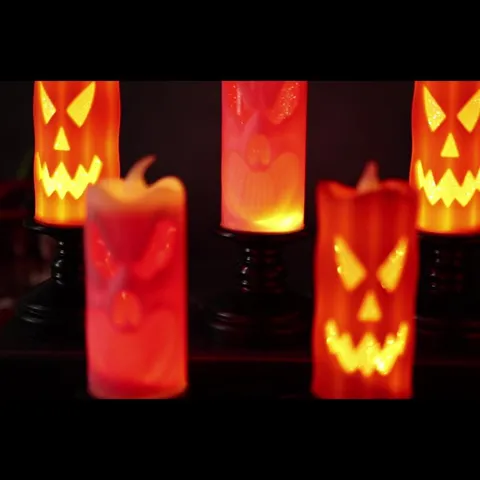 Halloween LED Kürbis Totenkopf Leuchter Licht Elektronisch Gruselige Party Dekoration Gruselige Tisch Ornament Festliche Requisite