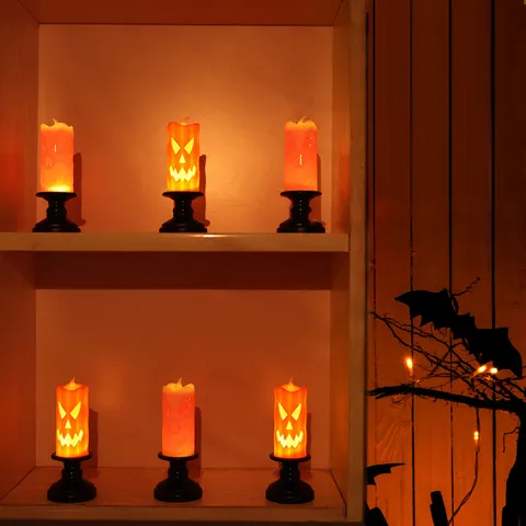 Halloween LED Kürbis Totenkopf Leuchter Licht Elektronisch Gruselige Party Dekoration Gruselige Tisch Ornament Festliche Requisite