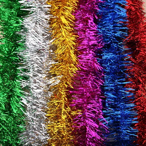Metallische Weihnachten Lametta Girlande Funkelnd Glitzer Band Weihnachtsbaum Dekorationen Kamin Wand Innen Party Bedarf