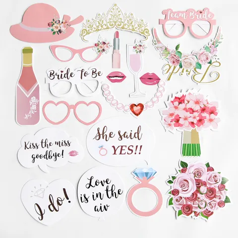 Festliche Bronzierendes Papier Fotokabinen-Requisiten Hochzeit Verlobung Junggesellinnenabschied Fotografie Dekoration Braut Geburtstag Zubehör
