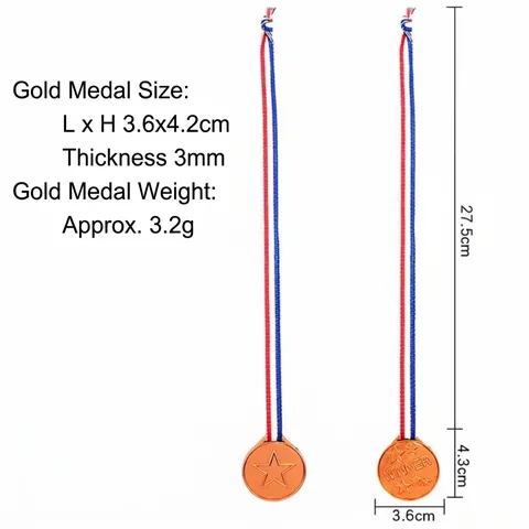 Kinder Kunststoff Gewinner Medaillen Gold Silber Bronze Auszeichnung Band Set Für Schule Sporttag Abschluss Party Preise