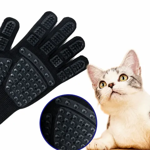 Guanto da Massaggio per Bagno per Animali Domestici Gatto Cane Rimozione Peli Strumento di Toelettatura