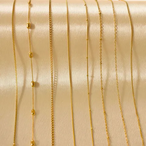 Edelstahl Box Panzer Kreuz Kugel Schlangenkette Halskette Für Damen Herren Vergoldet Minimalistisch Zierlich Schmuck Geschenk